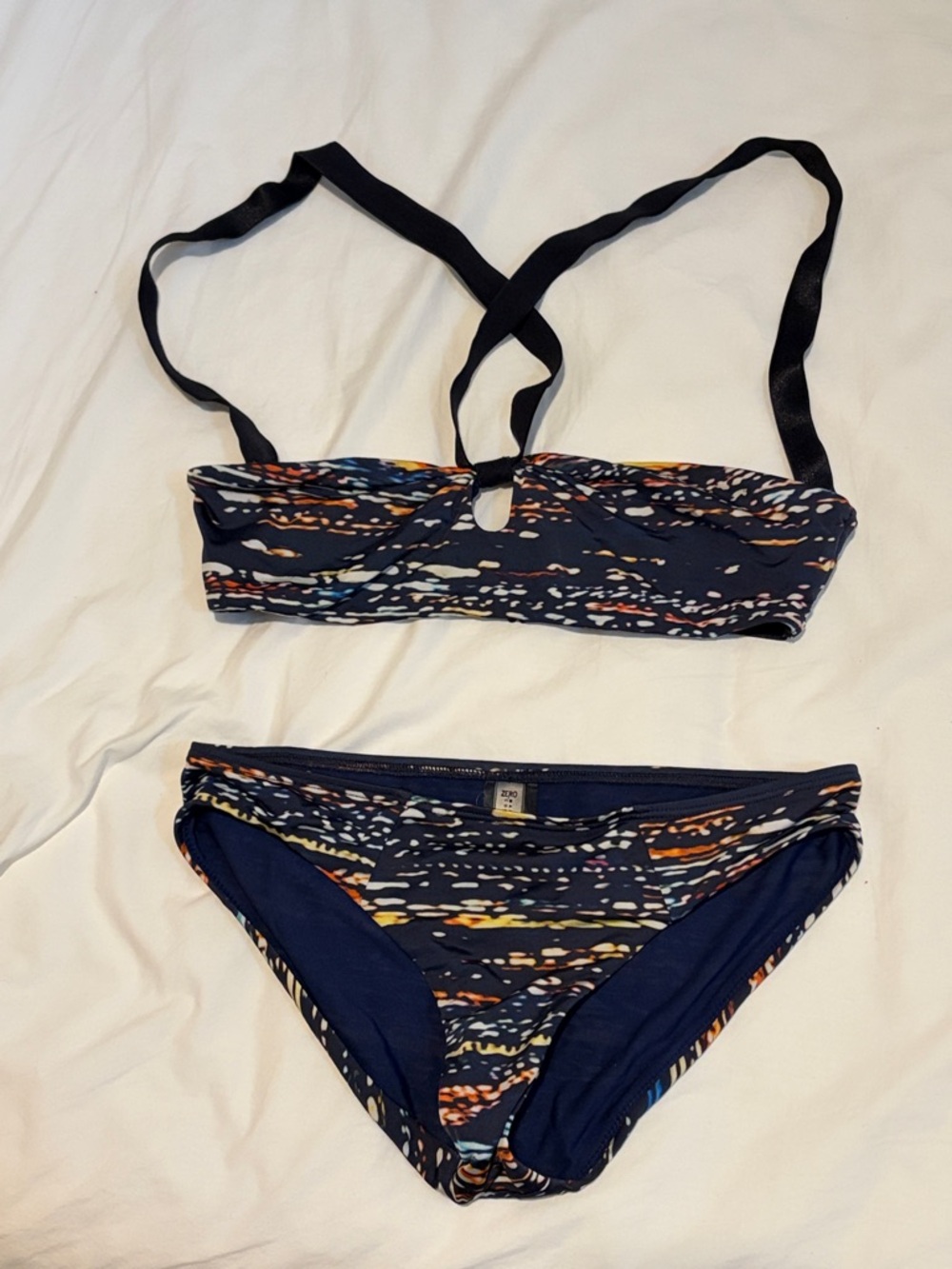 Zero + Maria Cornejo Navy Multicolor Printed Bikini
